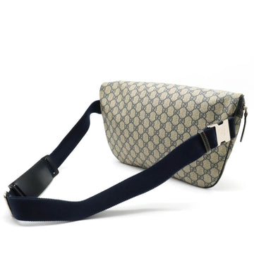 GUCCI VS Plus Supreme Body Bag Hip Waist PVC Leather Beige Navy Dark Blue 211110