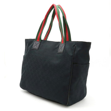 GUCCI VS Canvas Sherry Line Tote Bag Shoulder Leather Black Green Red 161836