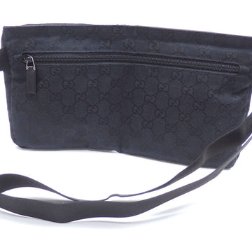 GUCCI Body Bag Black VS Canvas Leather 28556 Waist Pouch Women's Men's