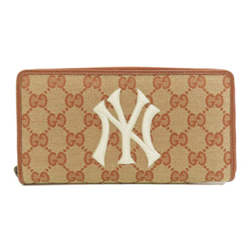 Gucci 547791 NY Yankees collaboration VS long wallet canvas ladies GUCCI