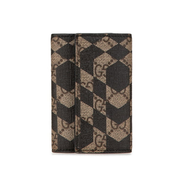 Gucci VS Kaleido Supreme 6-ring key case 406559 Black Beige PVC Leather Women's GUCCI