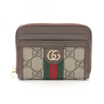 GUCCI Ophidia VS Supreme Business Card Holder/Card Case Coated Canvas Leather Women's Beige Brown Multicolor 65855296IWG8745