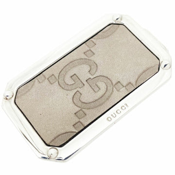 Gucci Money Clip Shima Line Bill Leather Greige GUCCI VS Double G Men's TRN-13836