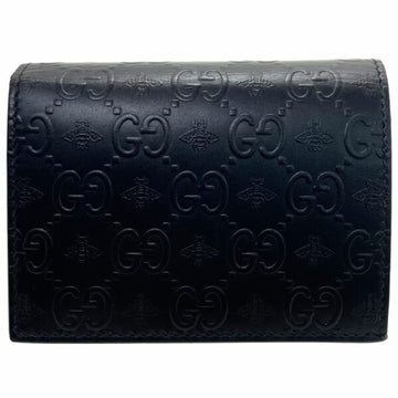 Gucci Card Case VS Alveare Bi-fold Wallet Leather Black 410120 GUCCI Guccissima Bee Compact Business Holder AHSR-13508