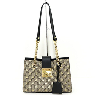 GUCCI Padlock Small Shoulder Bag Bee VS Supreme Leather 498156 Beige/Ebony Black