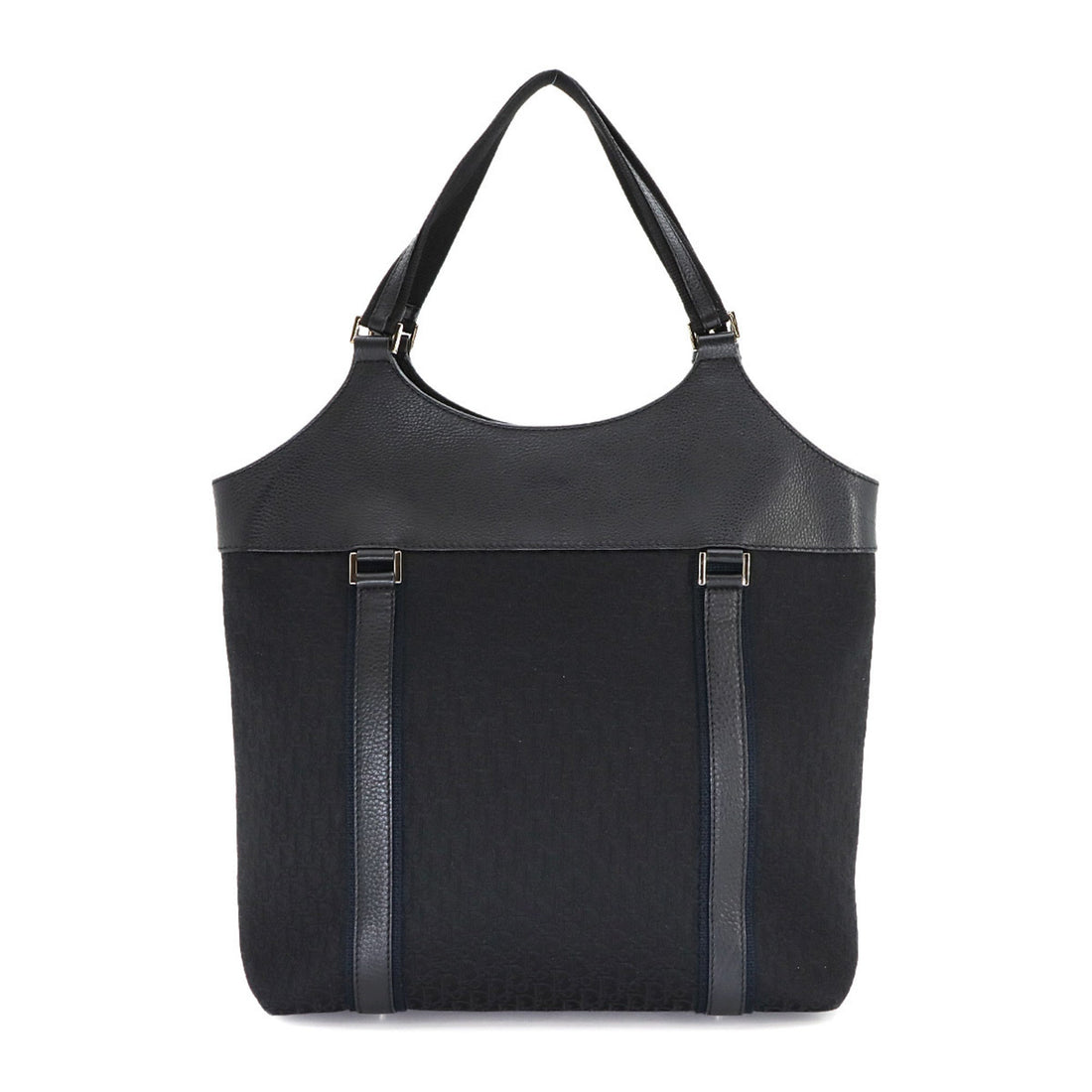 Christian Dior Diorissimo Street Chic Trotter Canvas Leather Black Tote Bag