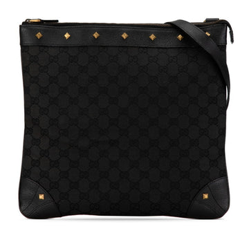 Gucci VS Canvas Studded Shoulder Bag 120894 Black Leather Women's GUCCI