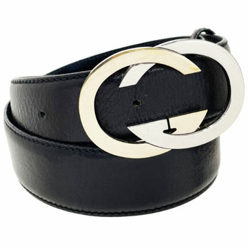 Gucci Belt Interlocking G Men's Leather Black Size 80cm 132211 GUCCI VS Mark ASK-13872