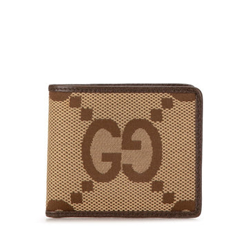 Gucci Jumbo VS Canvas Bi-fold Wallet 699308 Beige Brown Leather Women's GUCCI