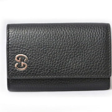 Gucci key case, holder, GUCCI, 6-ring, leather, VS, black, silver, 473924