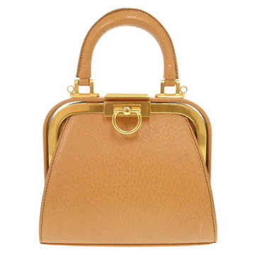 Christian Dior Plate Leather Brown Handbag 0816Christian
