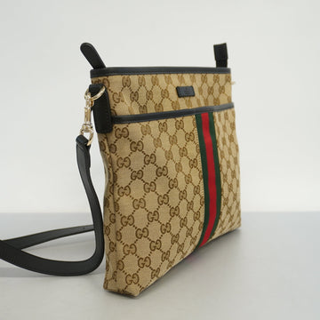 GUCCI  Sherry Line 388926 Unisex VS Canvas,Leather Shoulder Bag Beige,Black