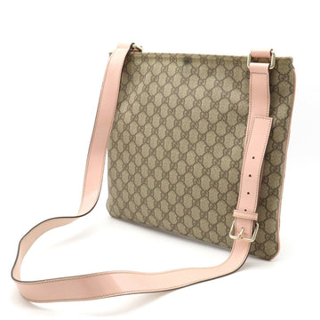 GUCCI VS Supreme Plus Shoulder Bag PVC Patent Leather Khaki Beige Baby Pink 201446