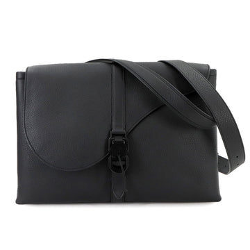 Christian Dior Pillow Shoulder Bag Leather Black