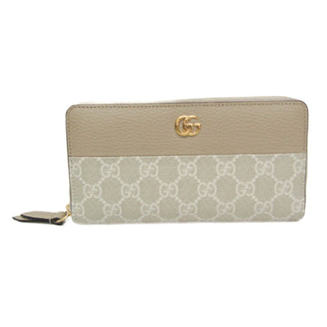 Gucci Petit Marmont 456117 Women's Leather,PVC Long Wallet (bi-fold) Beige,Cream
