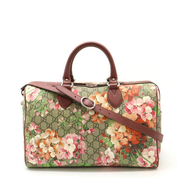 GUCCI VS Blooms Handbag Boston Bag Shoulder Flower PVC Leather Beige Pink 409527