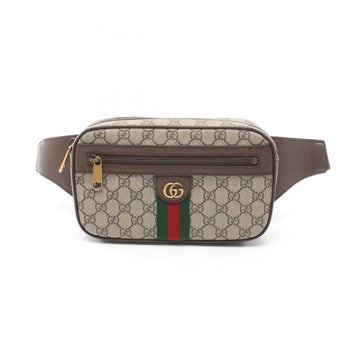 GUCCI Ophidia VS Supreme Waist Bag Body Coated Canvas Leather Men Women Beige Brown Multicolor 57479697SIT8747