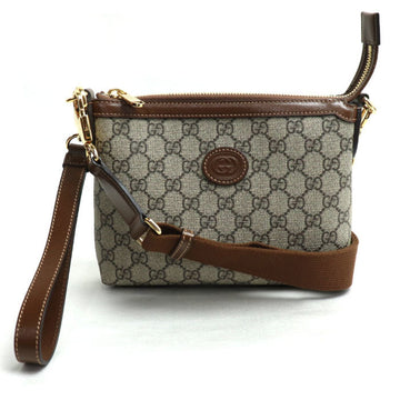 GUCCI VS Supreme 2-Way Shoulder Bag Beige & Ebony Brown 760021 92THG 8563 Women's