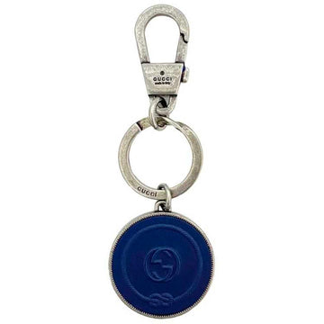 Gucci Keychain ec-21439 Silver Navy Interlocking 598554 Metal Rubber GUCCI VS Charm Keyring Anchor Men's Women's