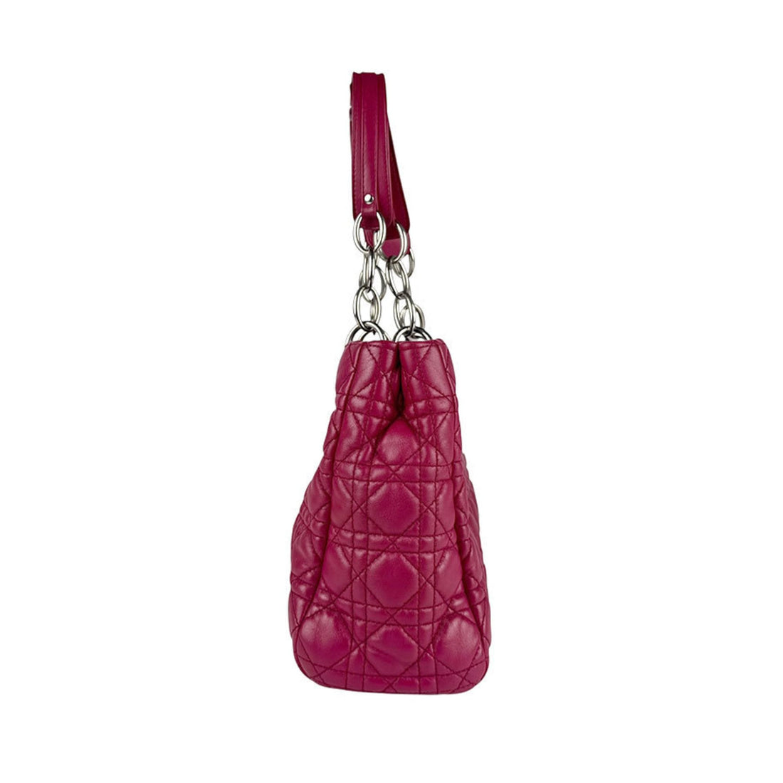 Christian Dior Cannage Lady Handbag, Leather, Pink, Women's, Z5796
