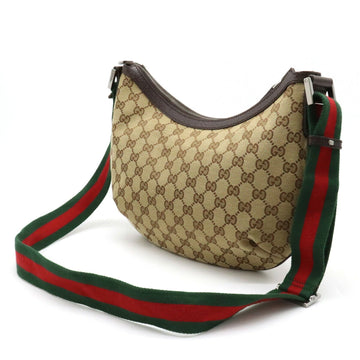 GUCCI VS Canvas Sherry Line Shoulder Bag Leather Khaki Beige Brown Dark Green Red