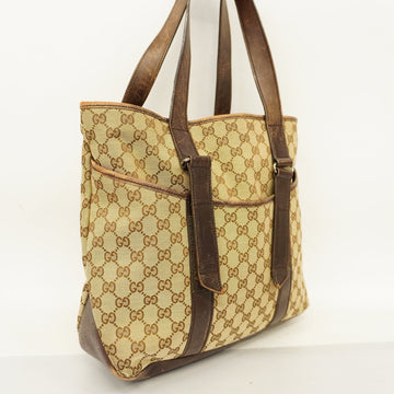 GUCCI  VS Canvas 002-1073 Women's Leather Tote Bag Beige,Brown