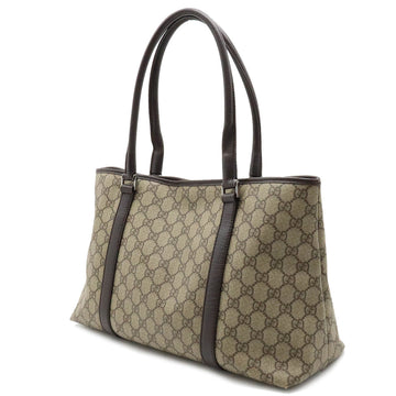 GUCCI VS Supreme Plus Tote Bag Shoulder PVC Leather Khaki Beige Dark Brown 114595