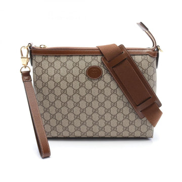Gucci Interlocking G VS Supreme Bag Shoulder Coated Canvas Leather Men's Beige Brown 72683392THG8563