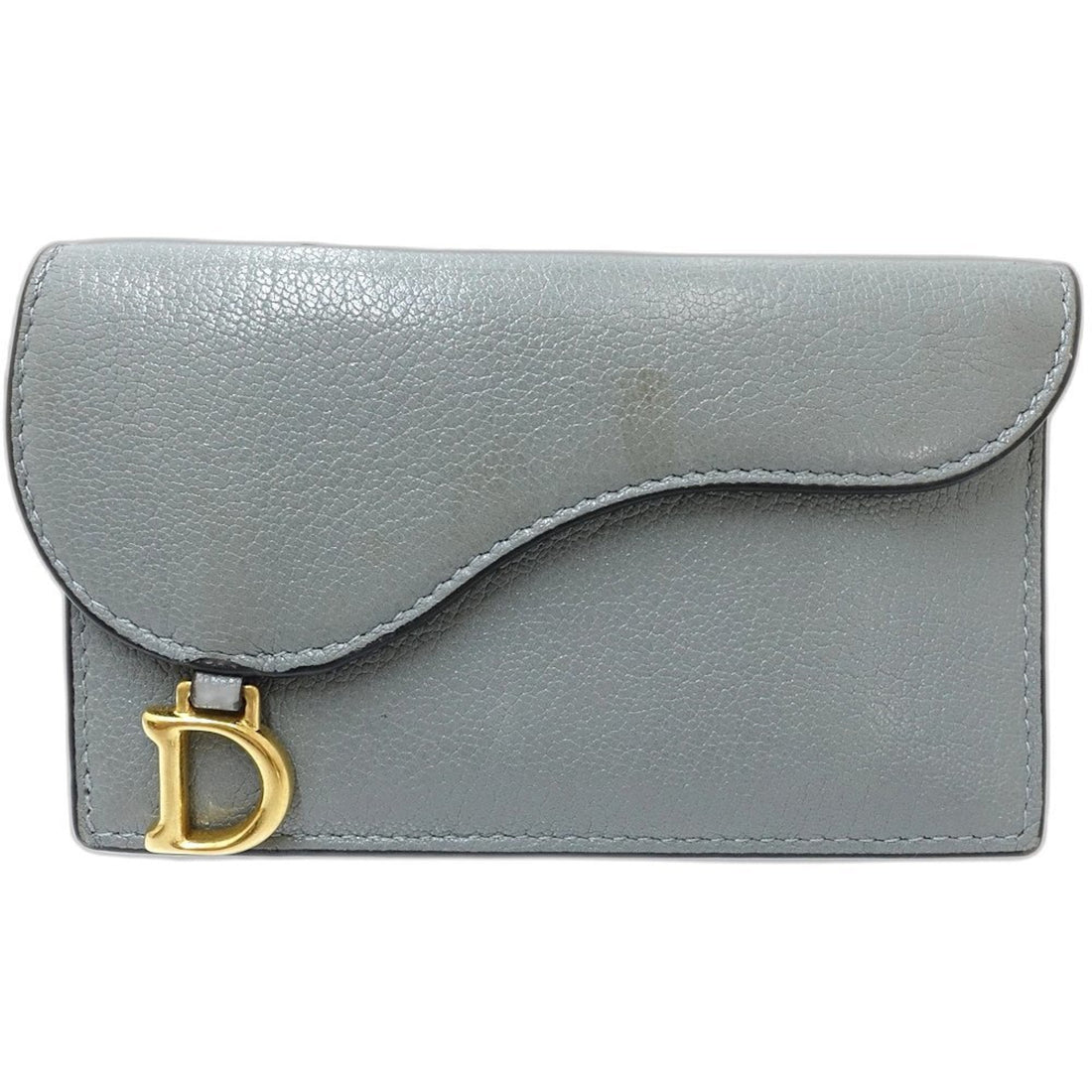 Christian Dior Business Card Holder/Card Case S5692CCEH Saddle Cosmos Leather Cloud Blue 181351