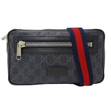 GUCCI Bag Men's Body Waist VS Supreme Web Black 474293 Compact