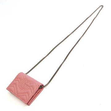 GUCCI VS Marmont 625693 Women's Leather Chain/Shoulder Wallet Pink