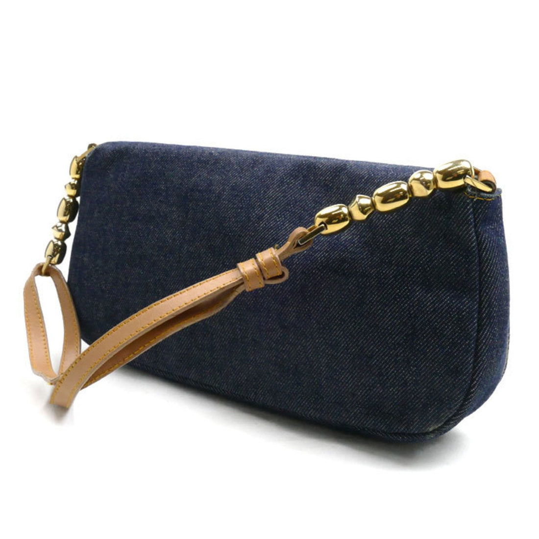Christian Dior Maris Pearl Shoulder Bag Blue Women's