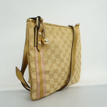 GUCCI  VS Canvas Shoulder Bag 144388 Women's Leather Beige,Gold