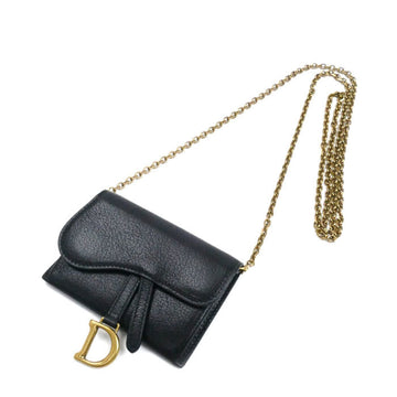Christian Dior Saddle Nano Pouch Shoulder Bag Black Women's