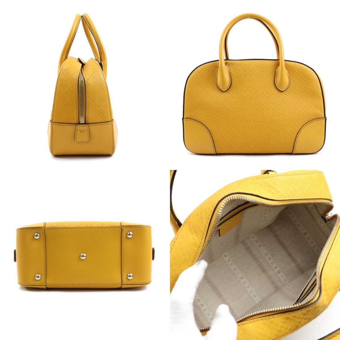 GUCCI Handbag Shoulder Bag Diamante Leather Yellow Gold Women's 354224 e59877a