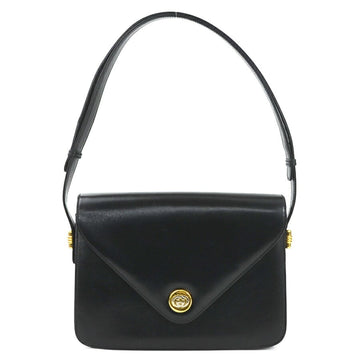 GUCCI Shoulder Bag Leather Black Gold Silver Women's e59792k
