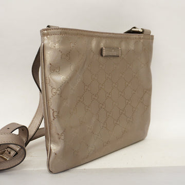 GUCCI  VS Imprime 201538 Women's Leather Shoulder Bag Gray