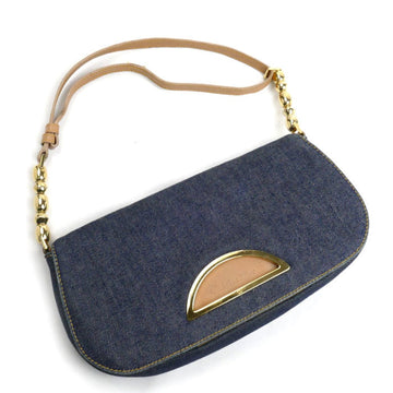 Christian Dior Maris Pearl Shoulder Bag Blue Women's