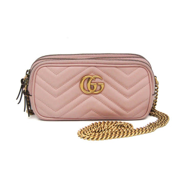 Gucci VS Marmont 546581 Women's Leather Shoulder Bag Light Pink