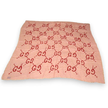 GUCCI VS Ghost Large Stole Shawl Pink x Red Women's