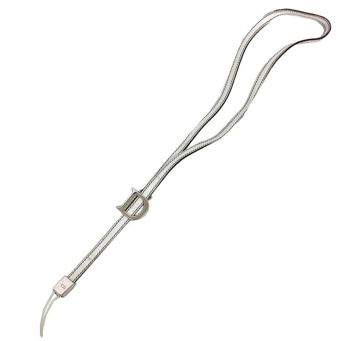 Christian Dior Dior Christian Neck Strap Leather White