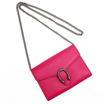 GUCCI Dionysus Leather Chain Wallet Pink Women's 401231 t19339a