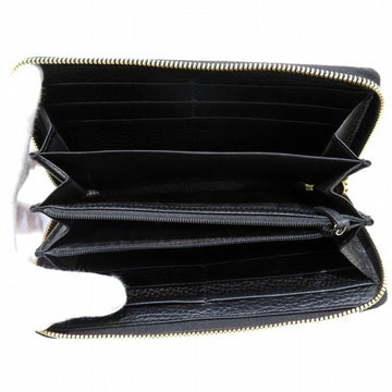 GUCCI VS Marmont 456117 Black Round Zipper Long Wallet Ladies
