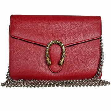 GUCCI Chain Wallet Dionysus Leather Red Women's 401231 k0009