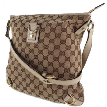 Gucci 131326 VS Canvas x Leather Beige Women's Shoulder Bag