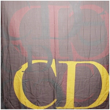 Christian Dior Silk Chiffon Large Scarf Muffler Red x Mustard Women's