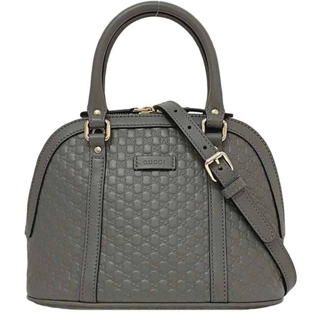 Gucci 2way bag f-21470 gray microsima 449654 handbag shoulder leather GUCCI VS smoky color ladies compact