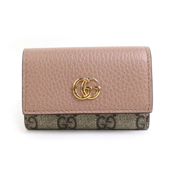 GUCCI Key Case VS Marmont Supreme Canvas Leather Pink x Brown Men's Women's 456118 h30848f