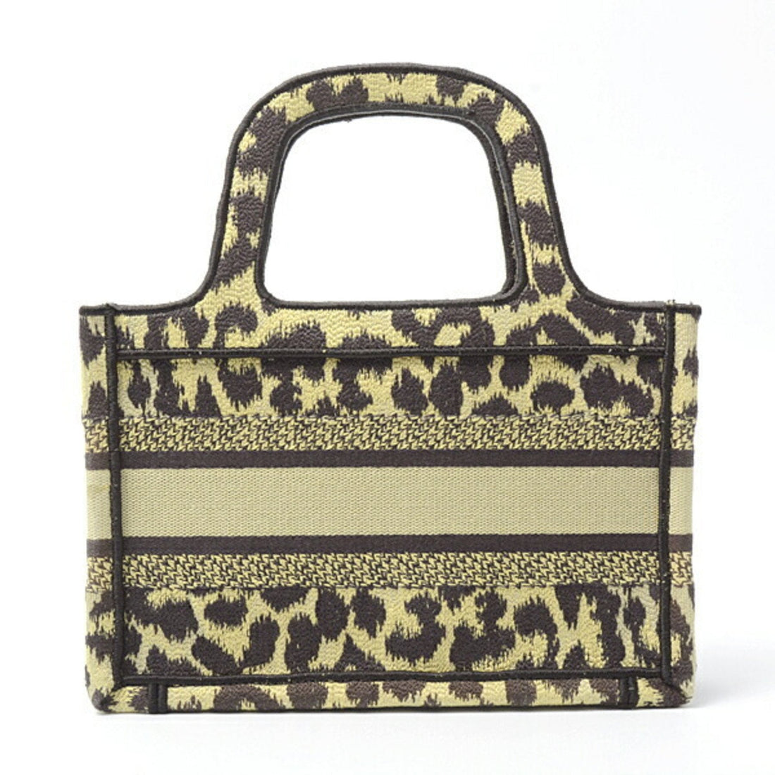 Christian Dior Women's Book Tote Mini Handbag Canvas Leopard Print