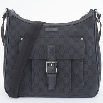 Gucci VS Canvas Shoulder Bag Black 114272 Women's Leather Crossbody GUCCI